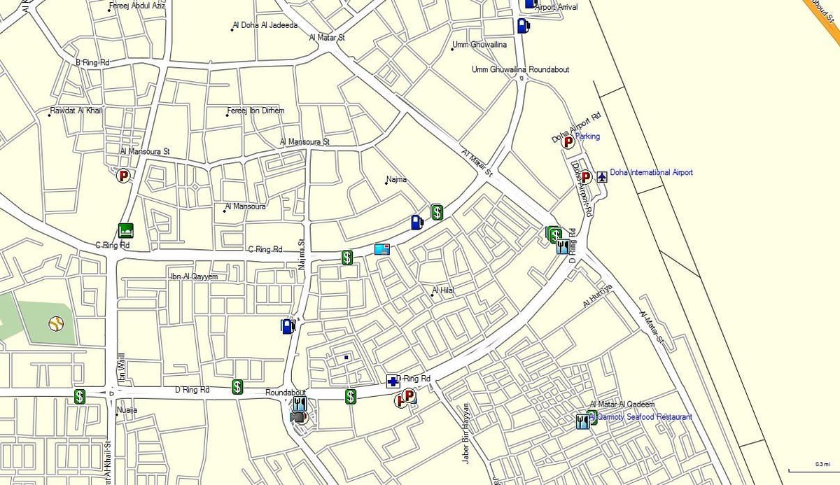 Mapa de doha aeroporto qatar