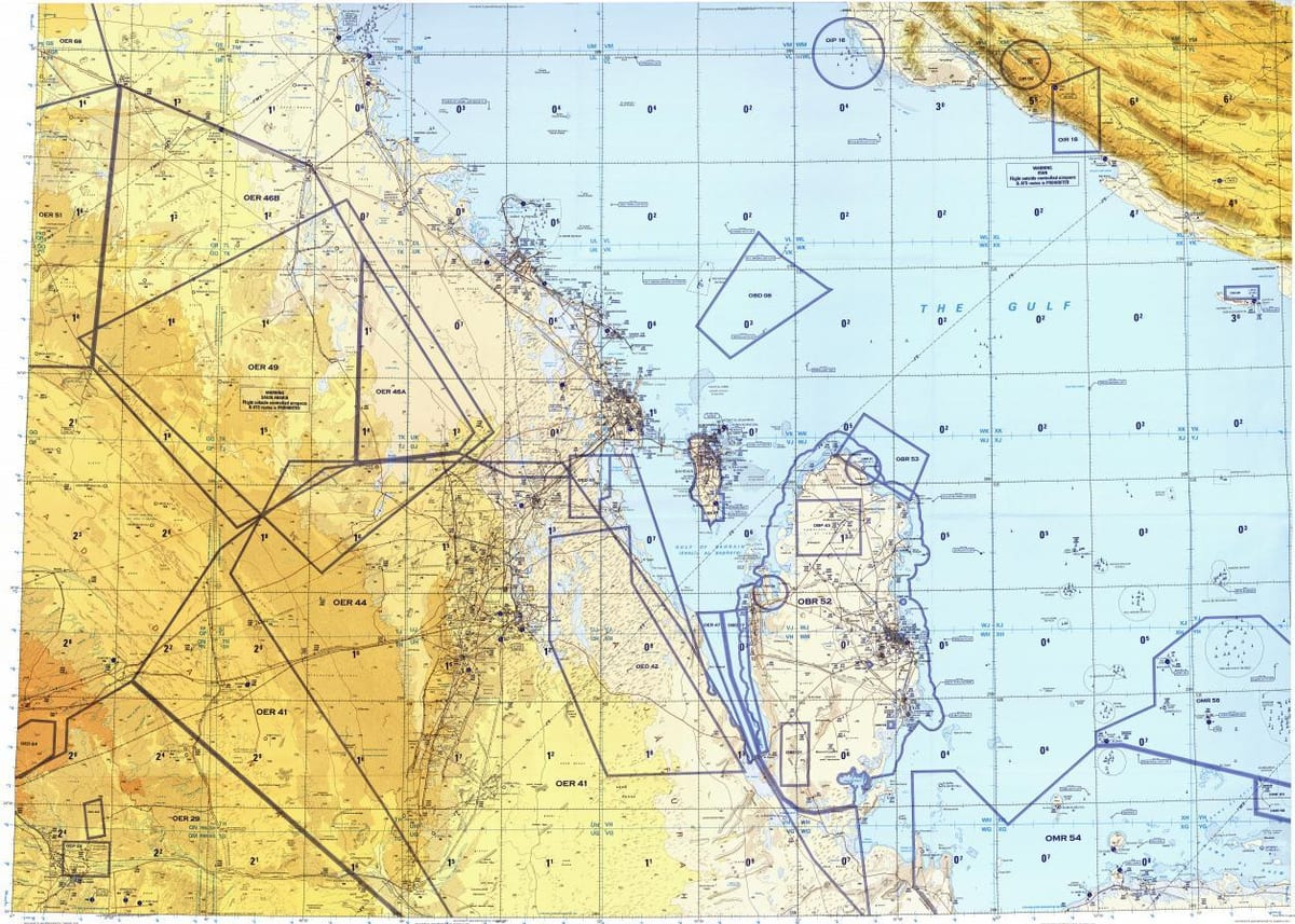 Mapa de qatar área