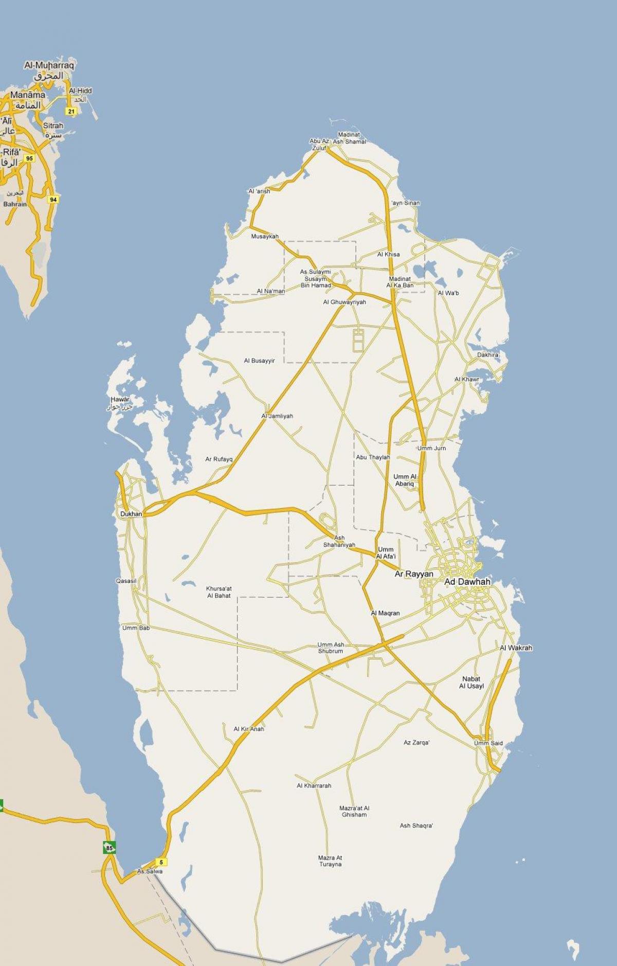 mapa mostrando qatar