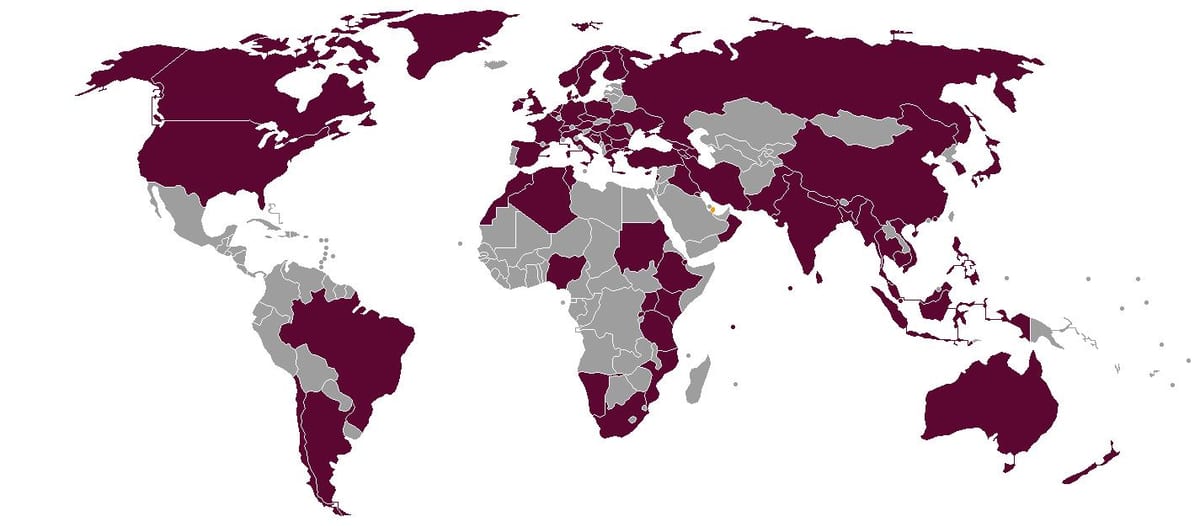 qatar compañías aéreas destinos mapa