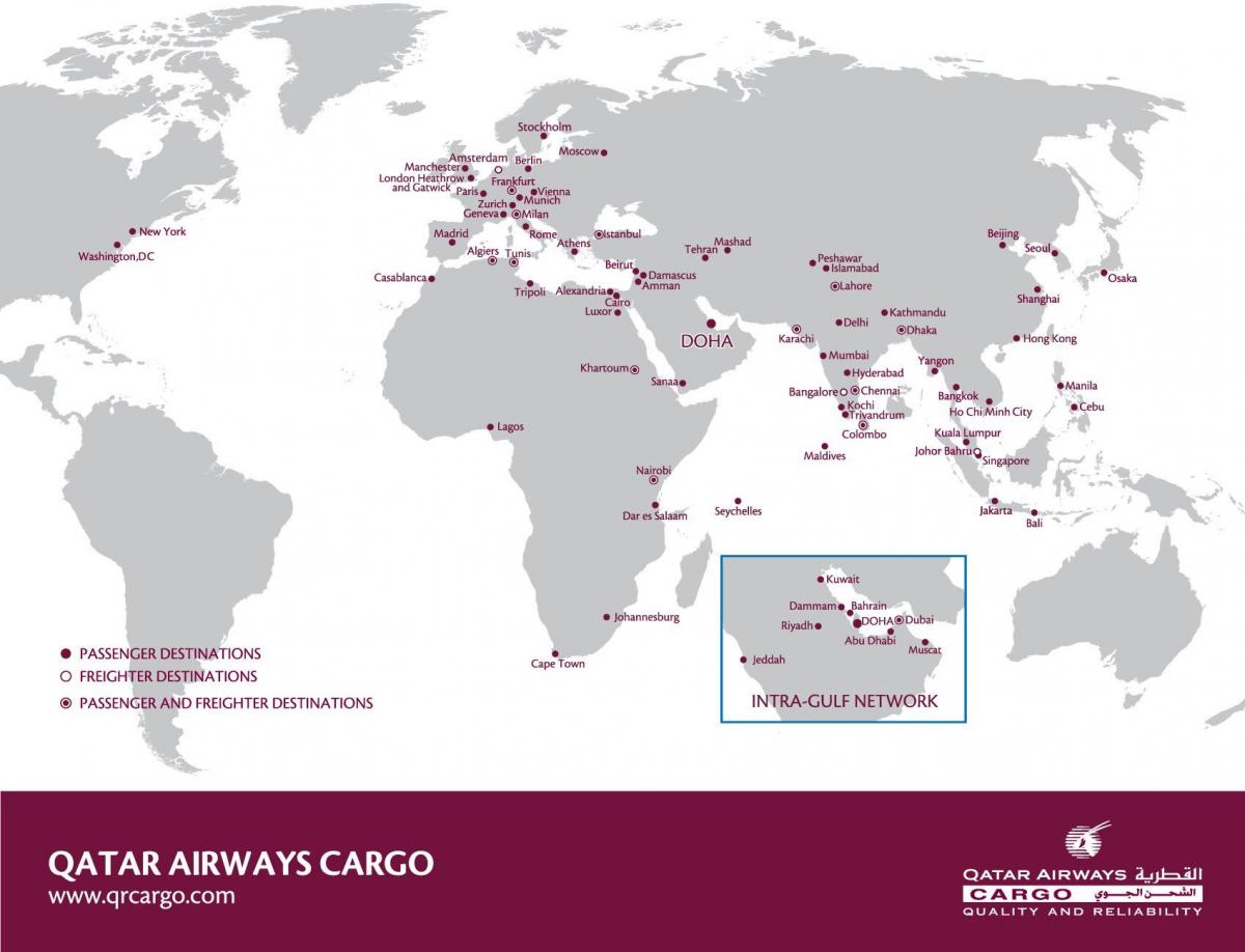 qatar airways rede mapa