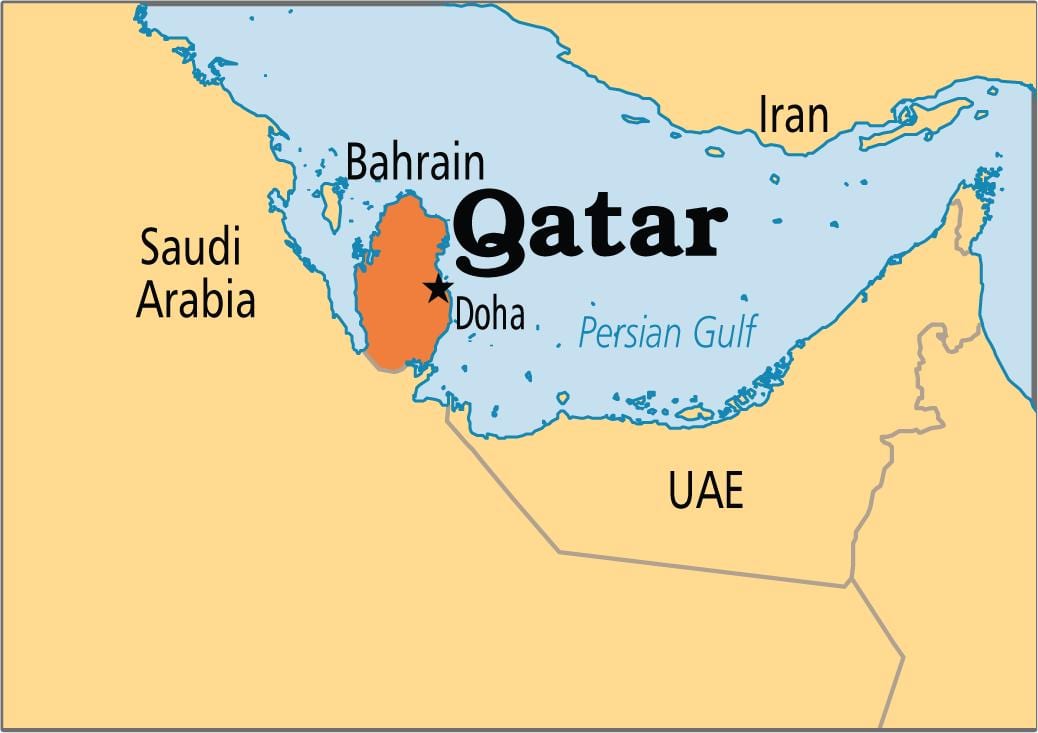 Mapa de qatar asia