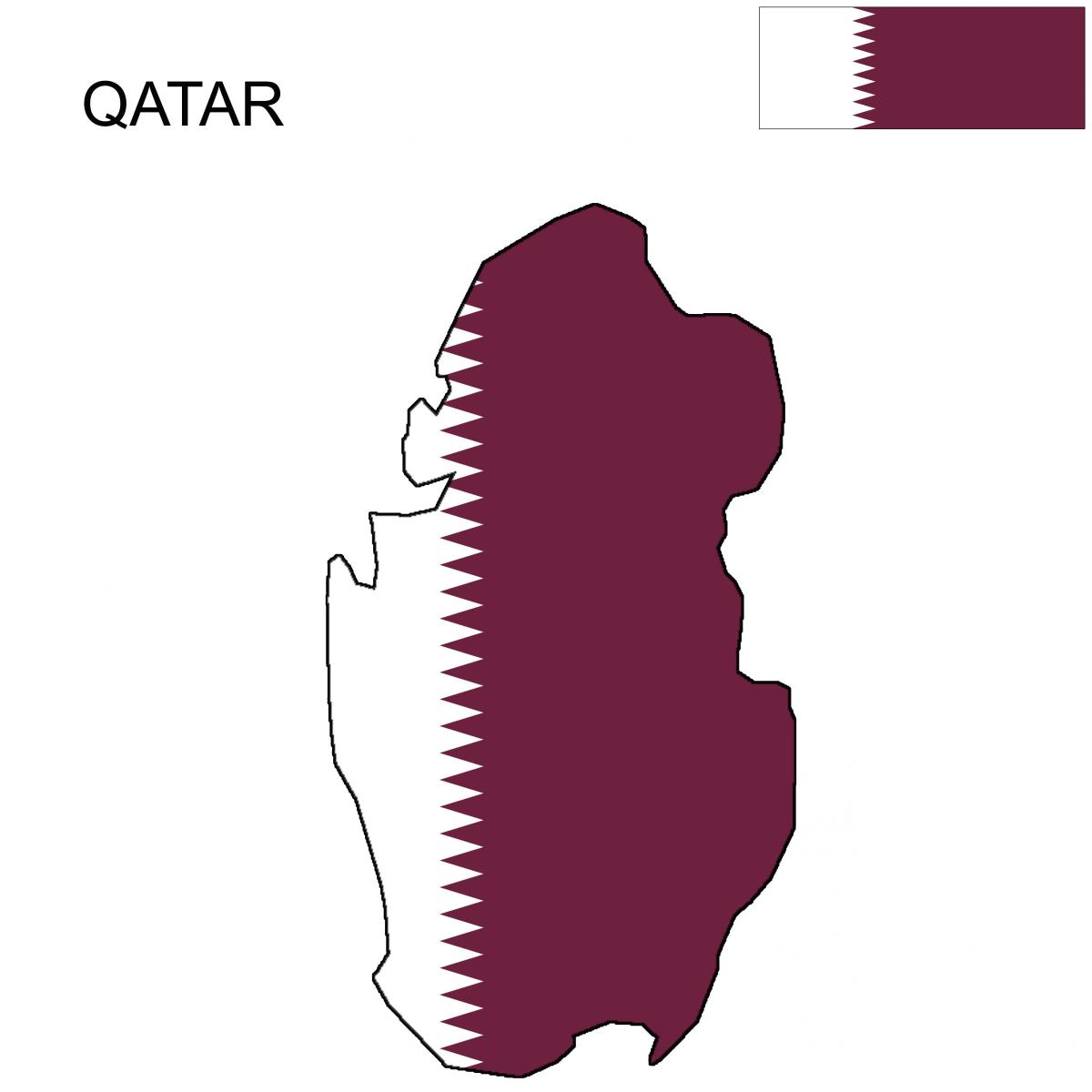 Mapa de qatar bandeira