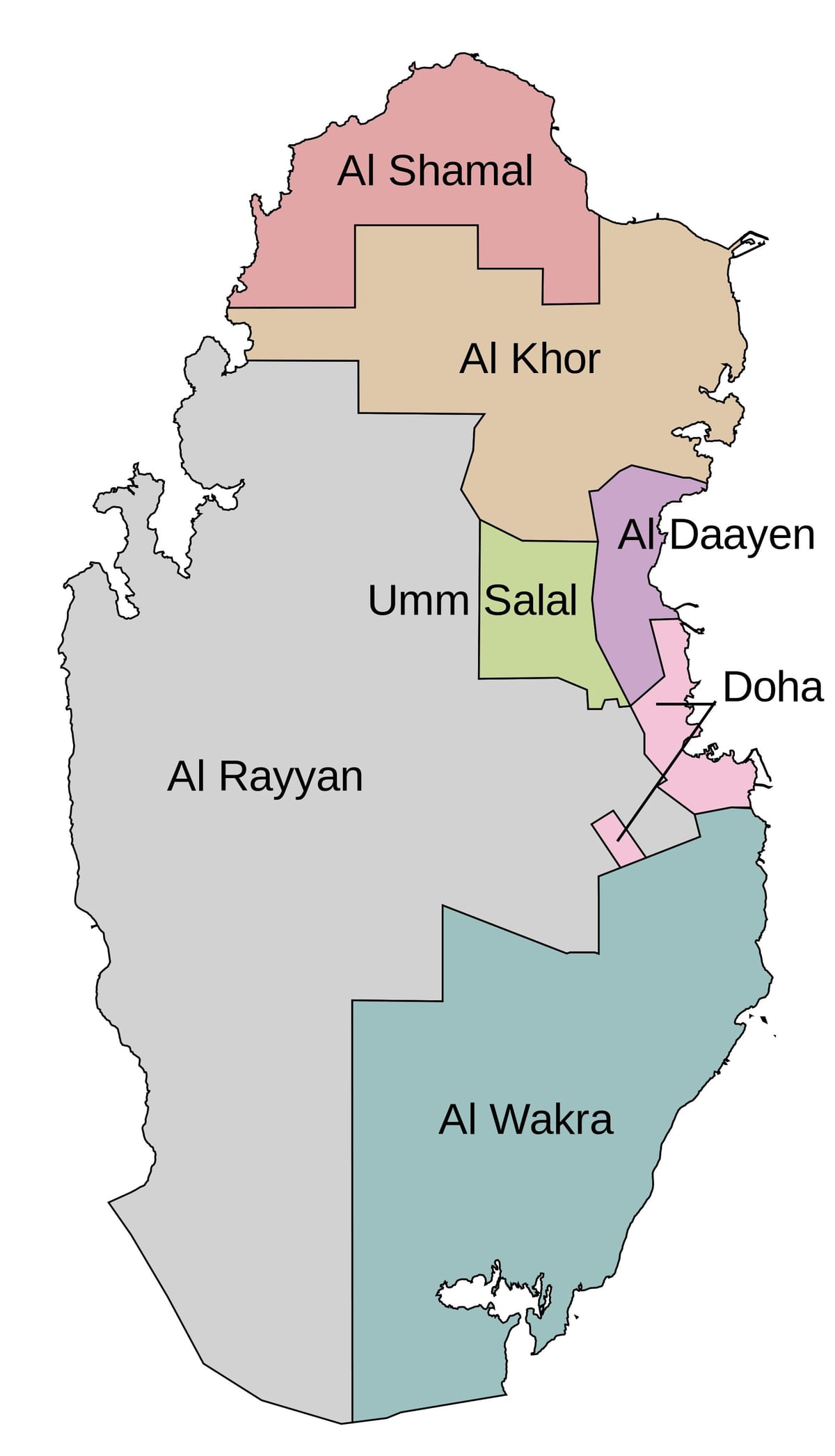Mapa de qatar concello 