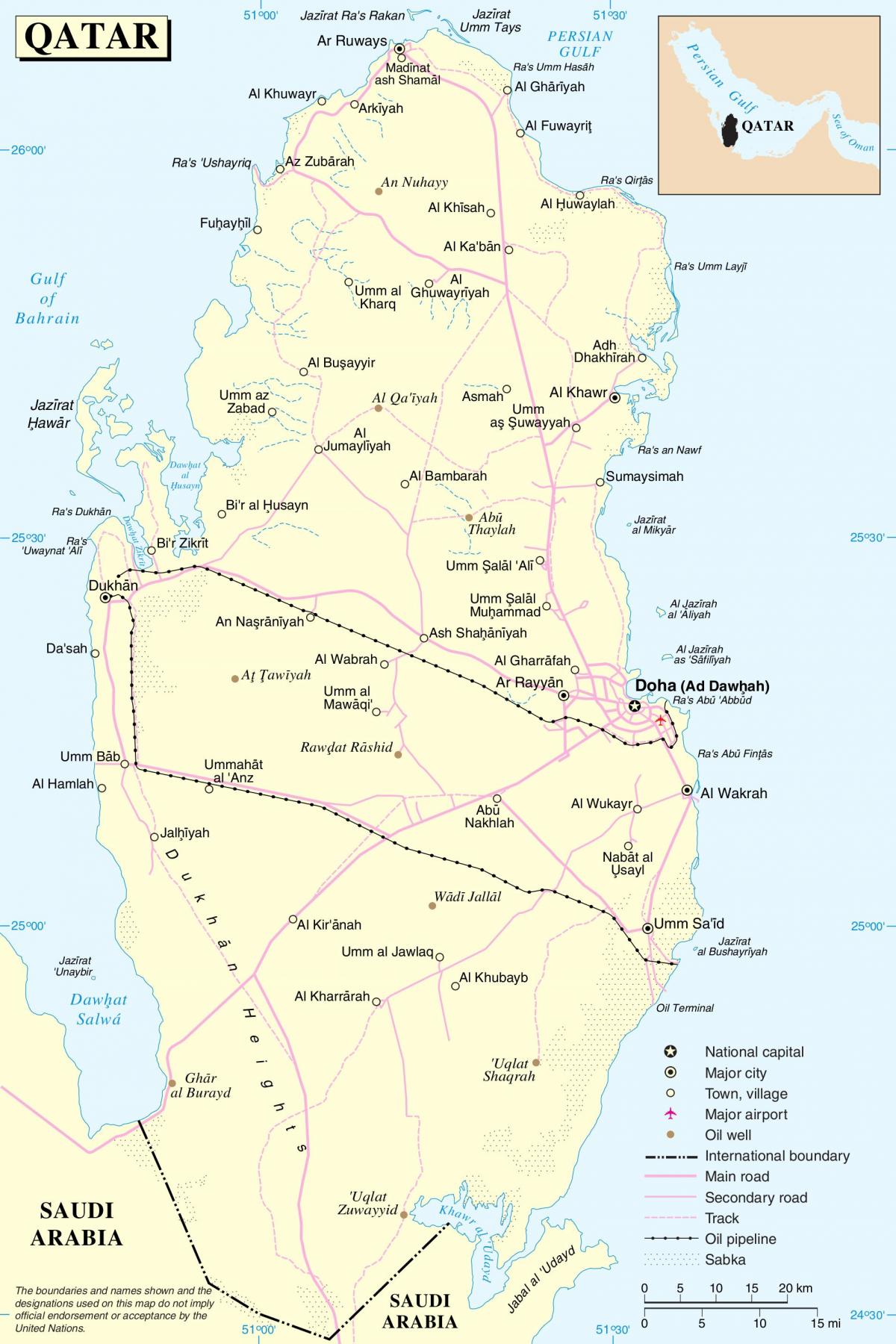 qatar estrada ruta mapa
