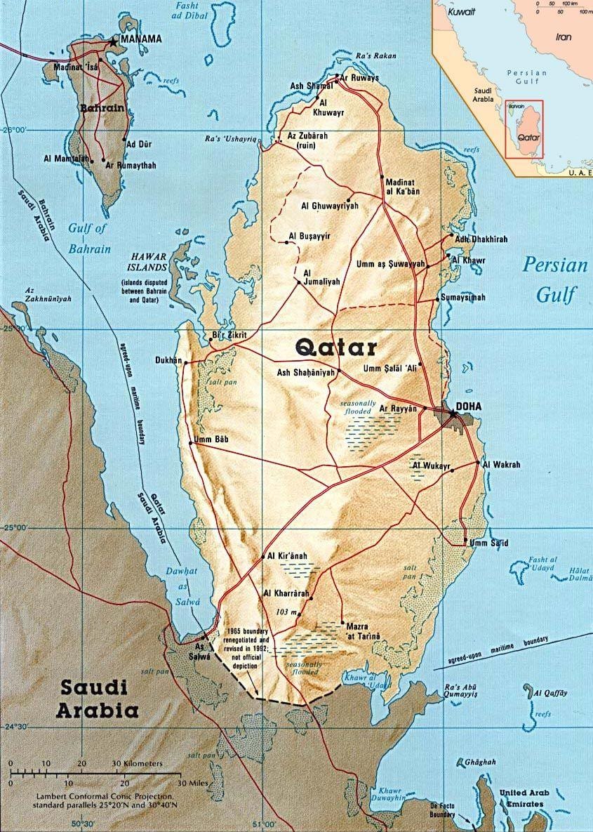 Mapa de qatar illas 