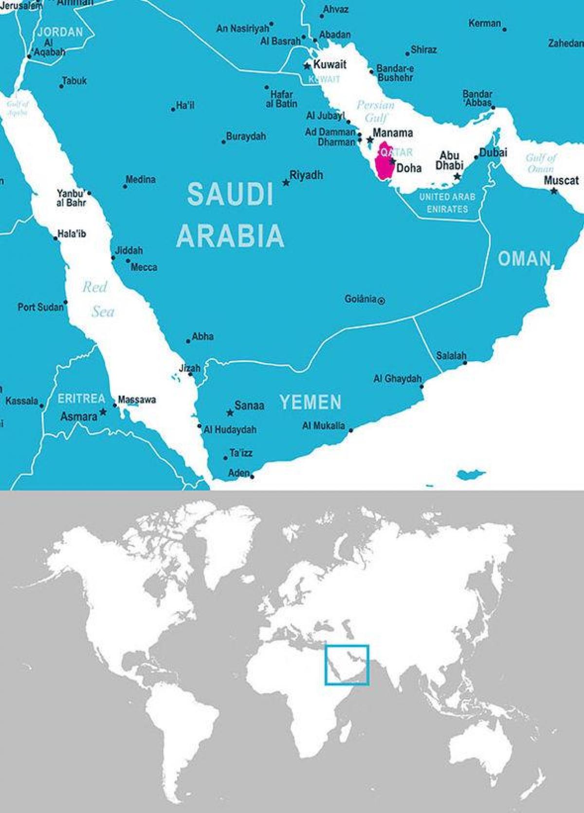 Mapa de qatar localización