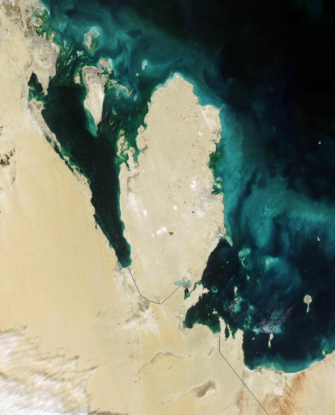 Mapa de qatar satélite 