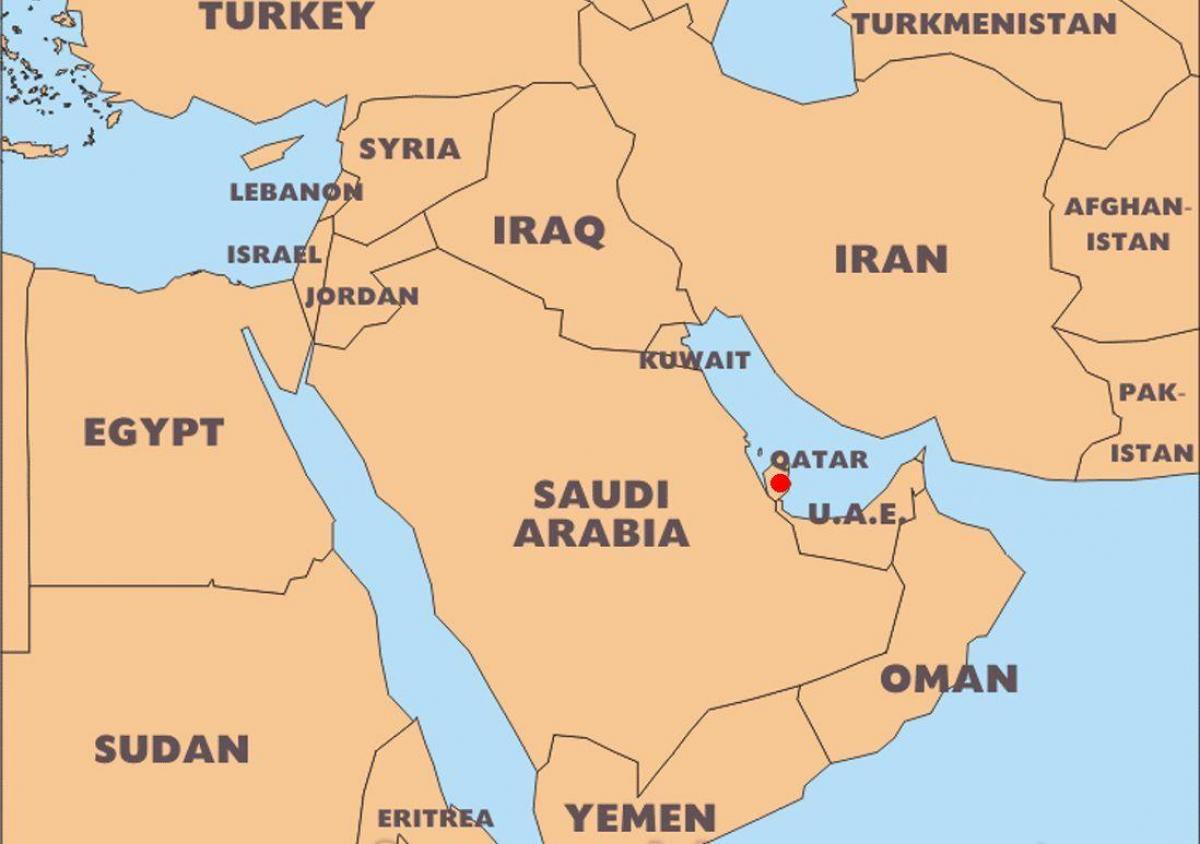 mapa do mundo qatar localización