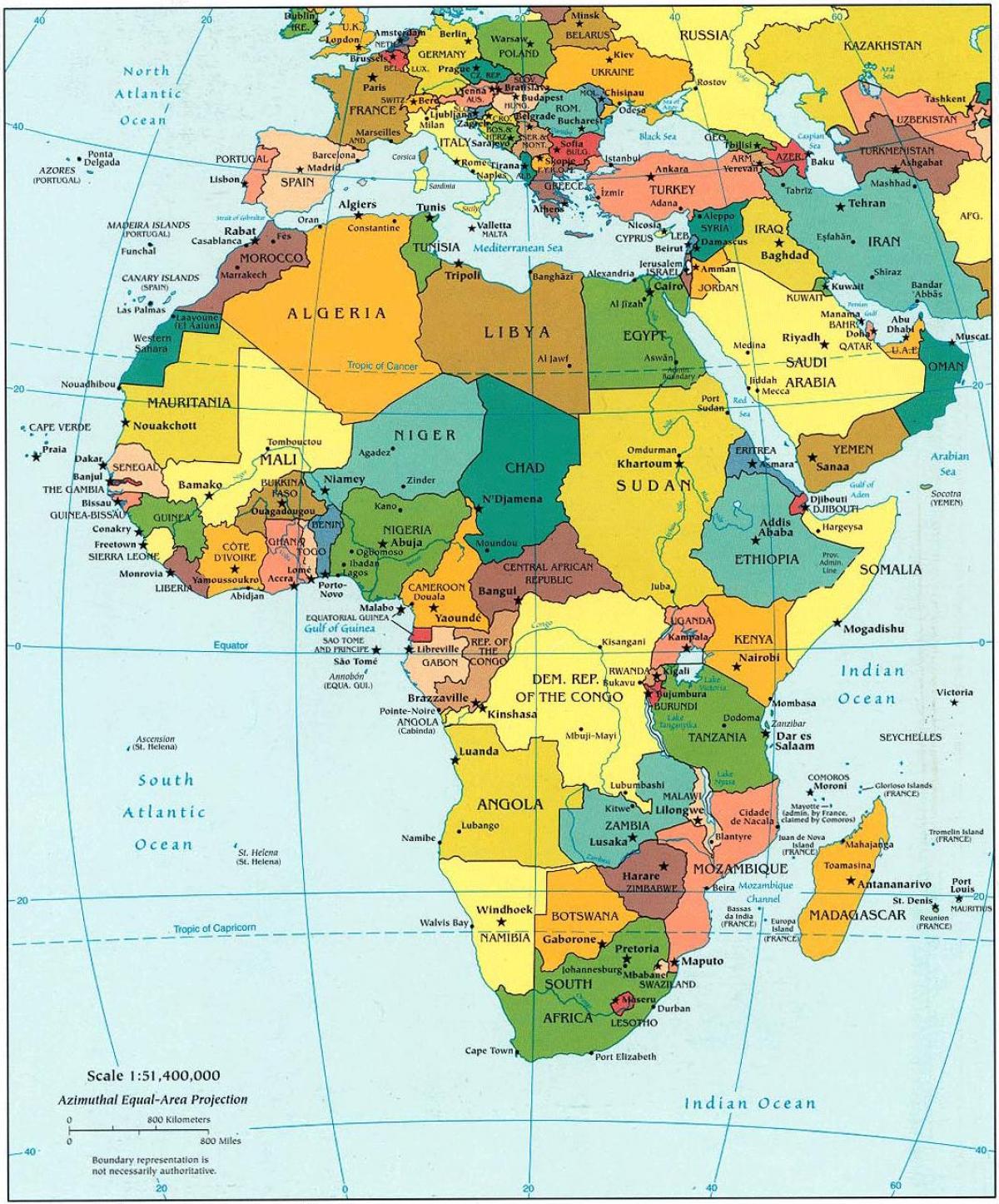 Mapa de qatar de áfrica 