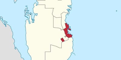 Mapa de doha qatar localización no mundo
