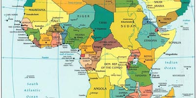 Mapa de qatar de áfrica 
