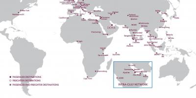 Qatar airways rede mapa