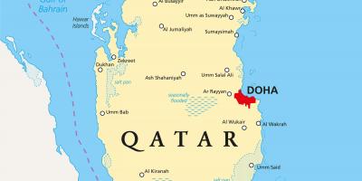 Qatar mapa con cidades