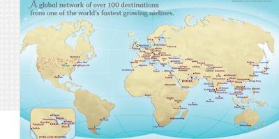 Qatar voo rutas mapa
