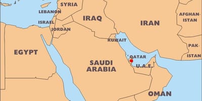 Mapa do mundo qatar localización