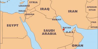 Mapa do mundo qatar localización