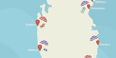 Sealine resort de praia qatar mapa de localización